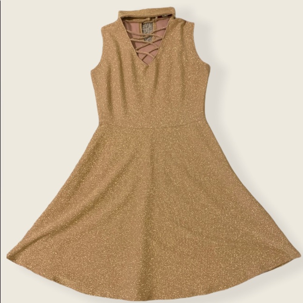 ✨Sparkly gold dress✨ with pink inside. Never worn.